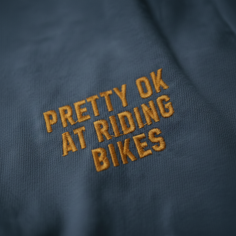 Pretty Ok At Riding Bikes (Orange Embroidery Ltd Edition)